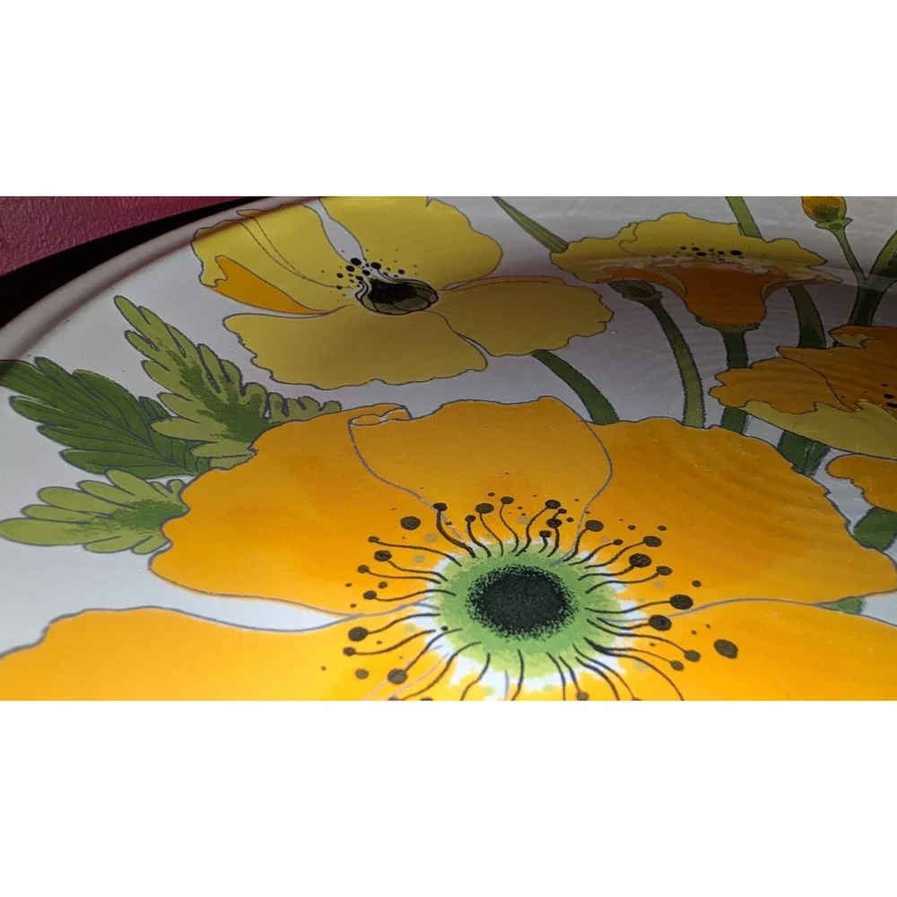 Wild poppy trail California Pottery 2 Dinner Plates set/ Lot 10.75